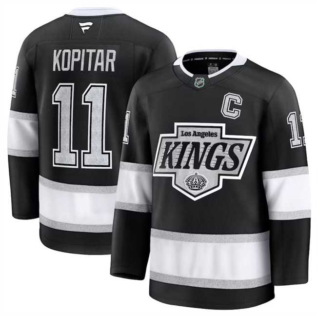 Men%27s Los Angeles Kings #11 Anze Kopitar Black 2024-25 Home Stitched Hockey Jersey Dzhi->los angeles kings->NHL Jersey